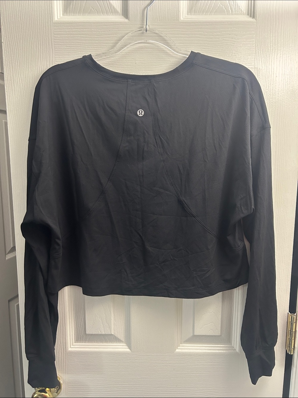 lululemon athletica Black Cropped Long-Sleeve Crew Top
